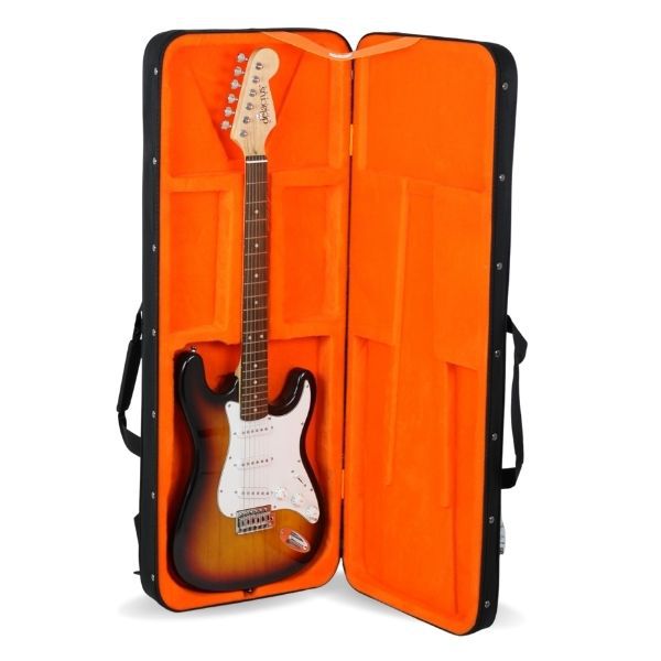 Estuche Guitarra Electrica Styrofoam Rectangular Ref. Rb645 Interior Naranja