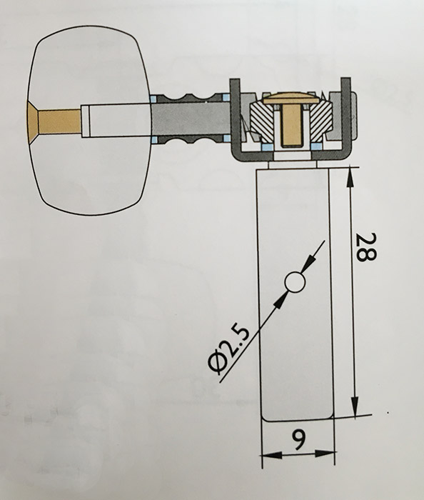 Par clavijeros guitarra negros a0-020b3p dorados