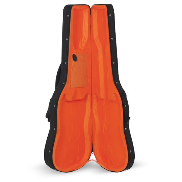 Estuche Guitarra Electrica Styrofoam Ref. Rb732 Interior Naranja Con Logo