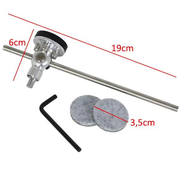 9574 Maza Pedal Bombo Aluminio Ajustable Santafe Sj1565 - medidas.webp