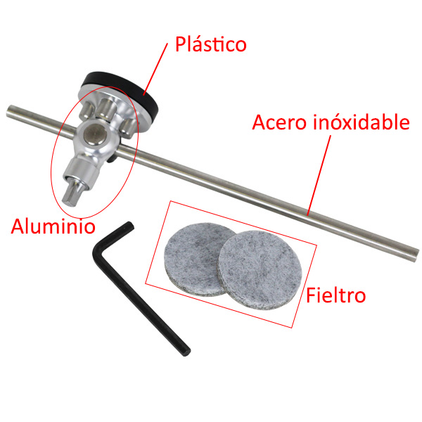 9574 Maza Pedal Bombo Aluminio Ajustable Santafe Sj1565 - material.webp