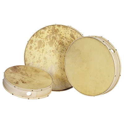 (HFS) Pandero De Piel 25 Cm Clavado Ref. 01510