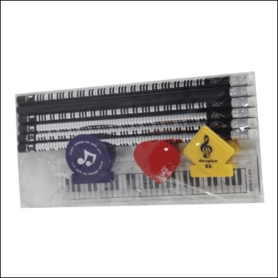 Set 6 pencils + rule + 2 clips clamp dl-9121