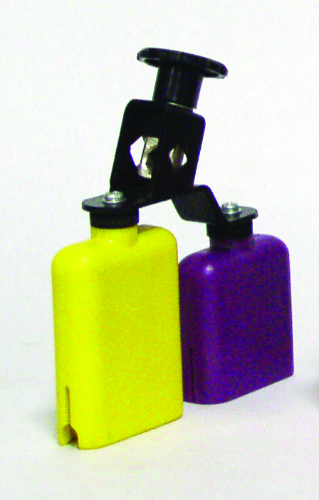 Plastic temple block yellow-purple db0733 double