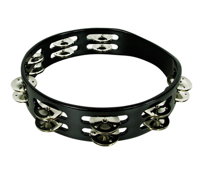 Pandereta Doble 25 Cm S/Parche Negro Stf5045