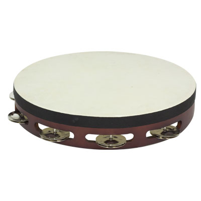 Pandereta Sencilla 25 Cm C/Parche Nogal Stf5060