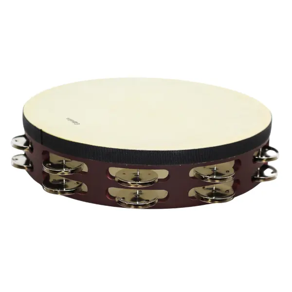 Pandereta Doble 25 Cm C/Parche Nogal Stf5065