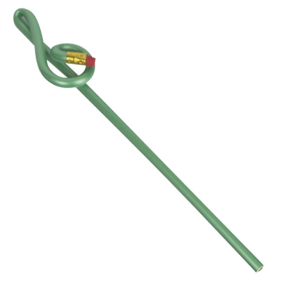 [5966] Pencil musical note shape green dl-8057