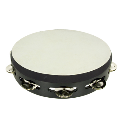 [6500] Pandereta Sencilla 25 Cm C/Parche Negra Stf5070